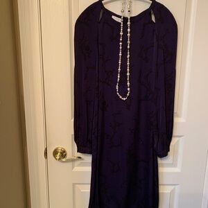 LONG SLEEVE ESCADA SHIFT NAVY DRESS - ESCADA SIZE 36 - US SIZE SMALL